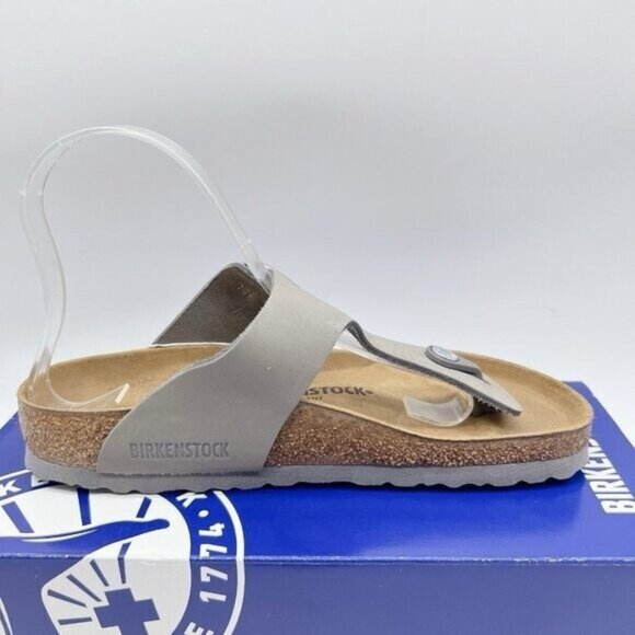 Birkenstock Gizeh Big Buckle Thong Sandal Dove Gray Leather Wms EU 39 US 8-8.5 R - Picture 9 of 14